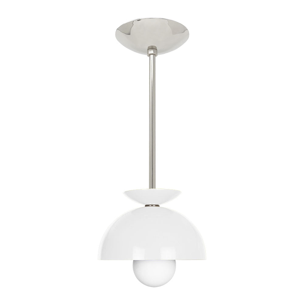 Nickel and white color Echo pendant 8" Dutton Brown lighting