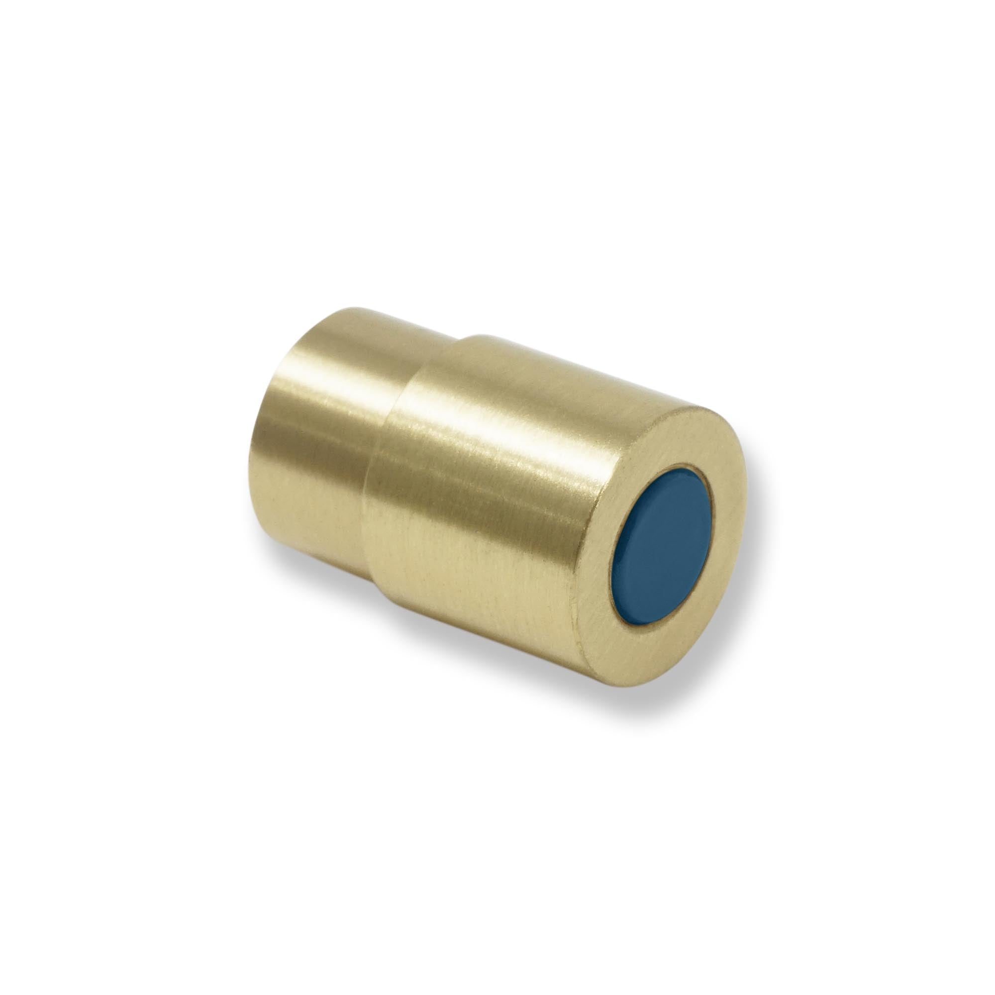 Brass and slate blue color Head knob Dutton Brown hardware