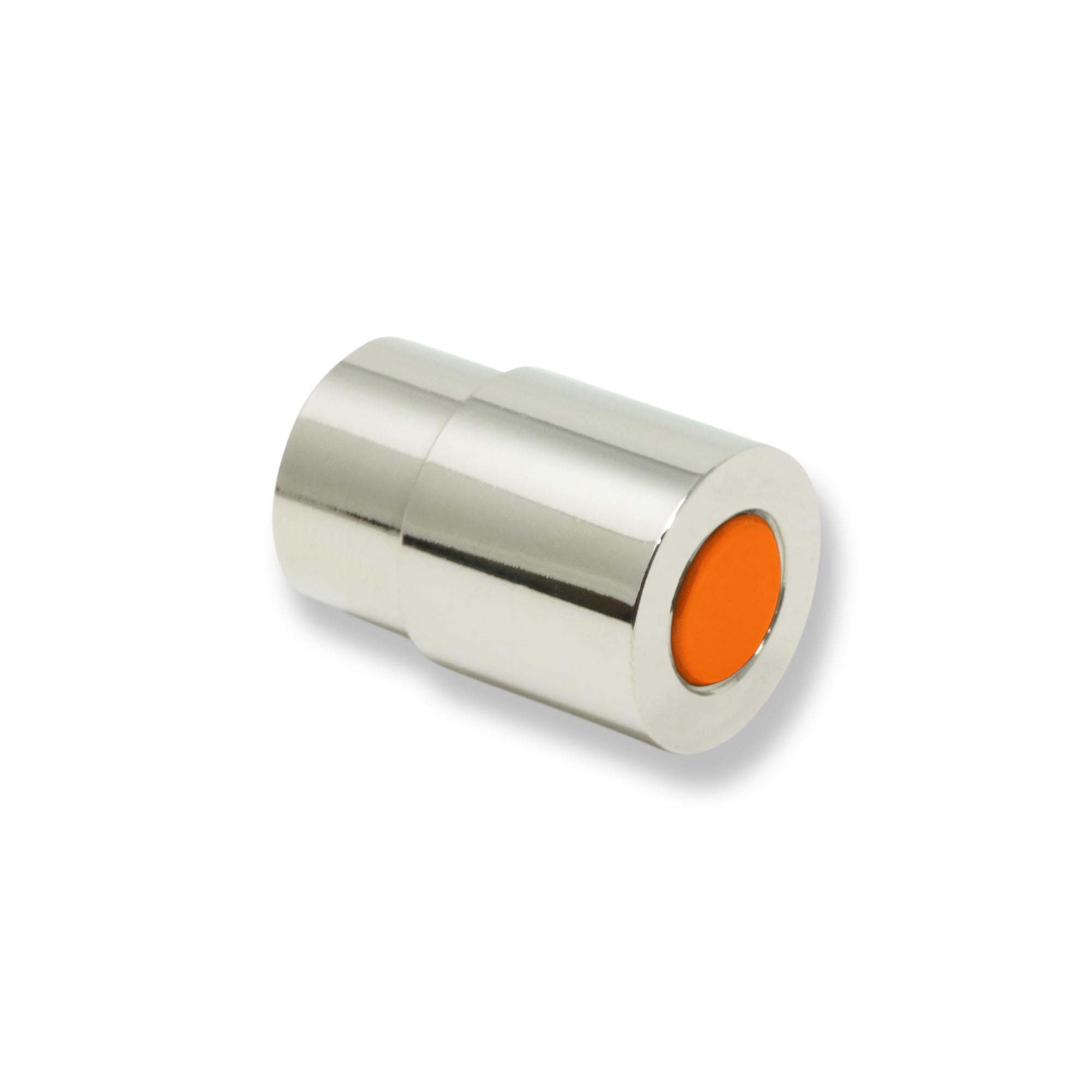 Nickel and orange color Head knob Dutton Brown hardware