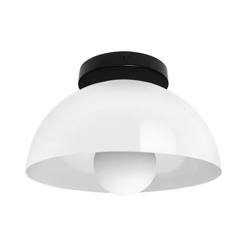 Black and white color Hemi flush mount 10" Dutton Brown lighting