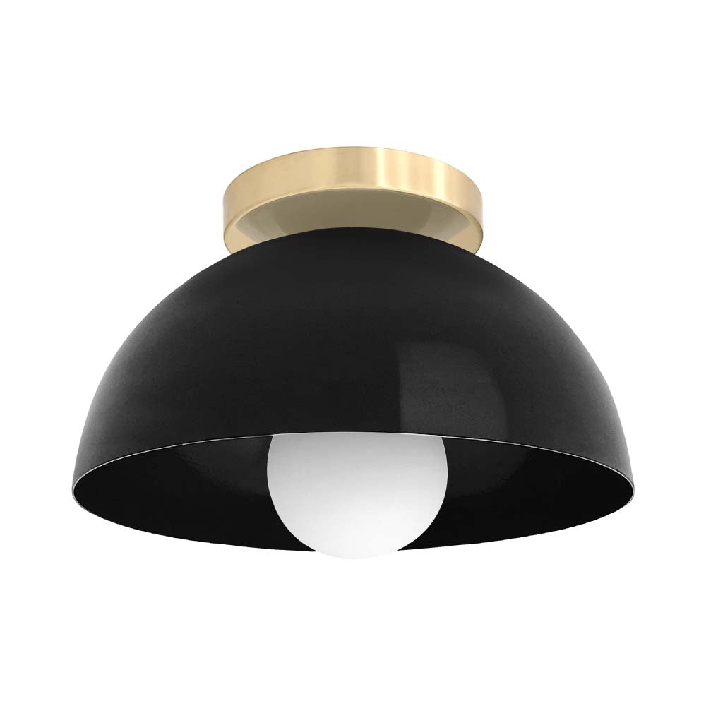 Brass and black color Hemi flush mount 10" Dutton Brown lighting