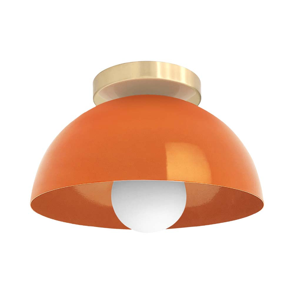 Brass and orange color Hemi flush mount 10" Dutton Brown lighting
