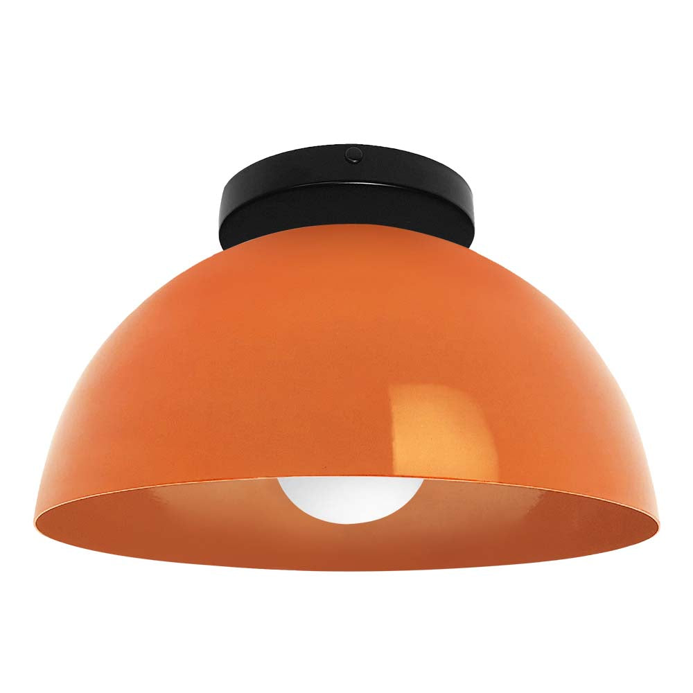 Black and orange color Hemi flush mount 12" Dutton Brown lighting