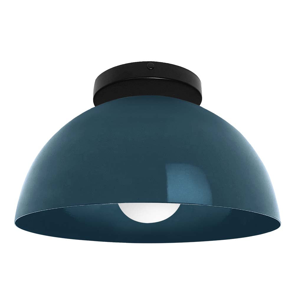 Black and slate blue color Hemi flush mount 12" Dutton Brown lighting