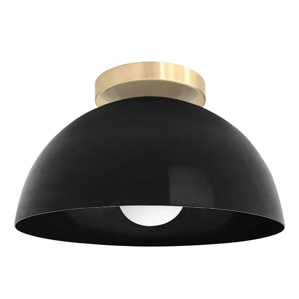 Brass and black color Hemi flush mount 12" Dutton Brown lighting