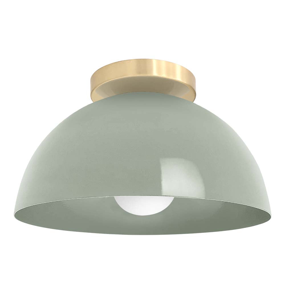 Brass and spa color Hemi flush mount 12" Dutton Brown lighting