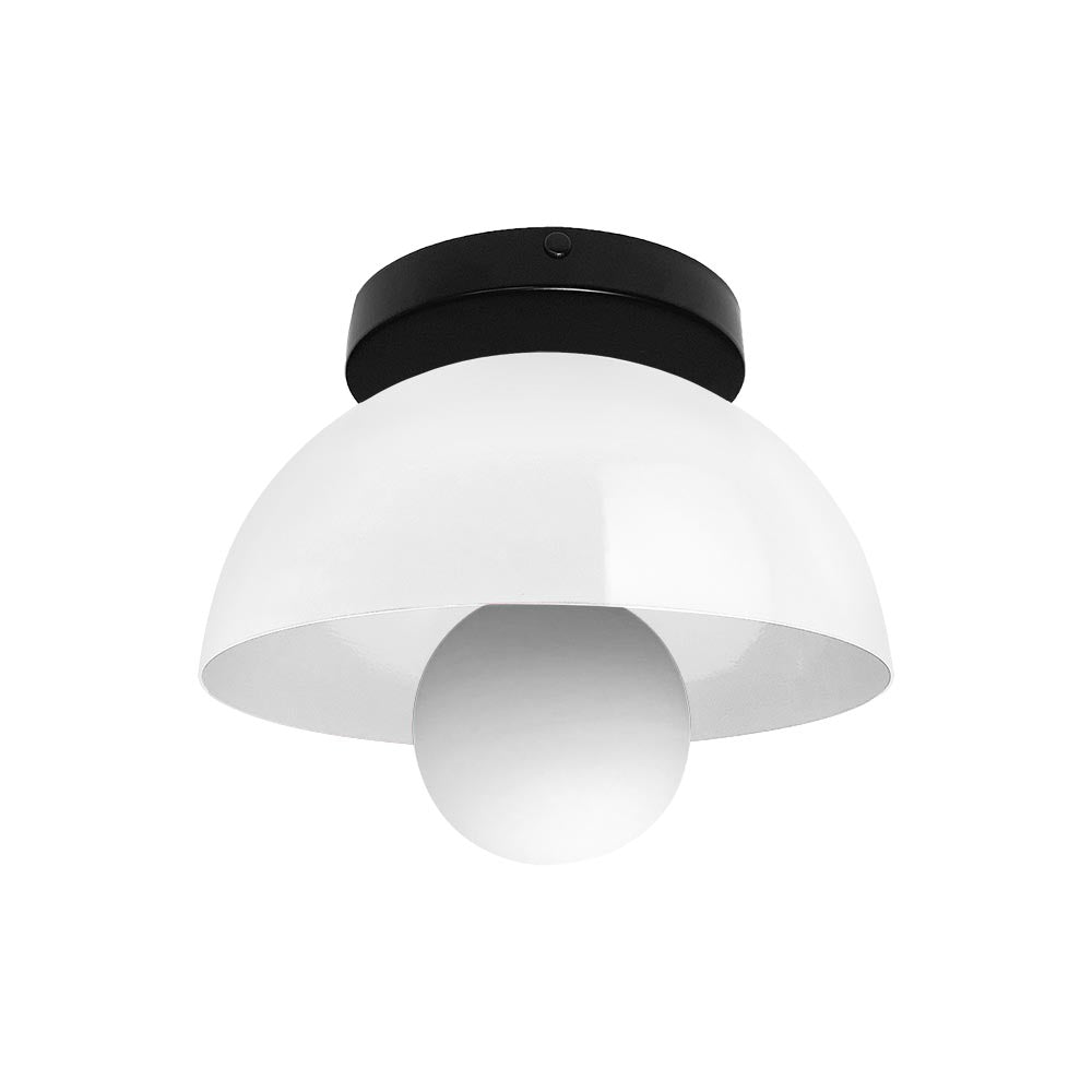 Black and white color Hemi flush mount 8" Dutton Brown lighting