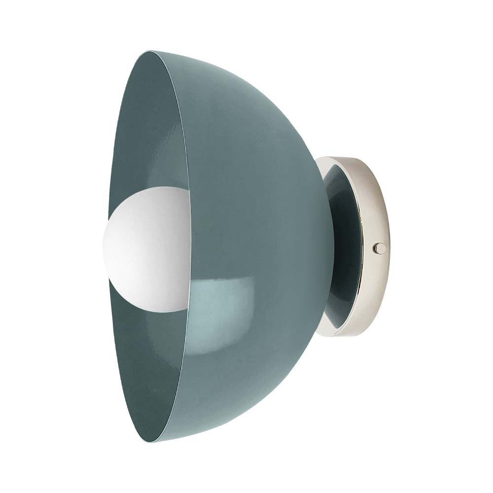 Nickel and python green color Hemi sconce 10" Dutton Brown lighting
