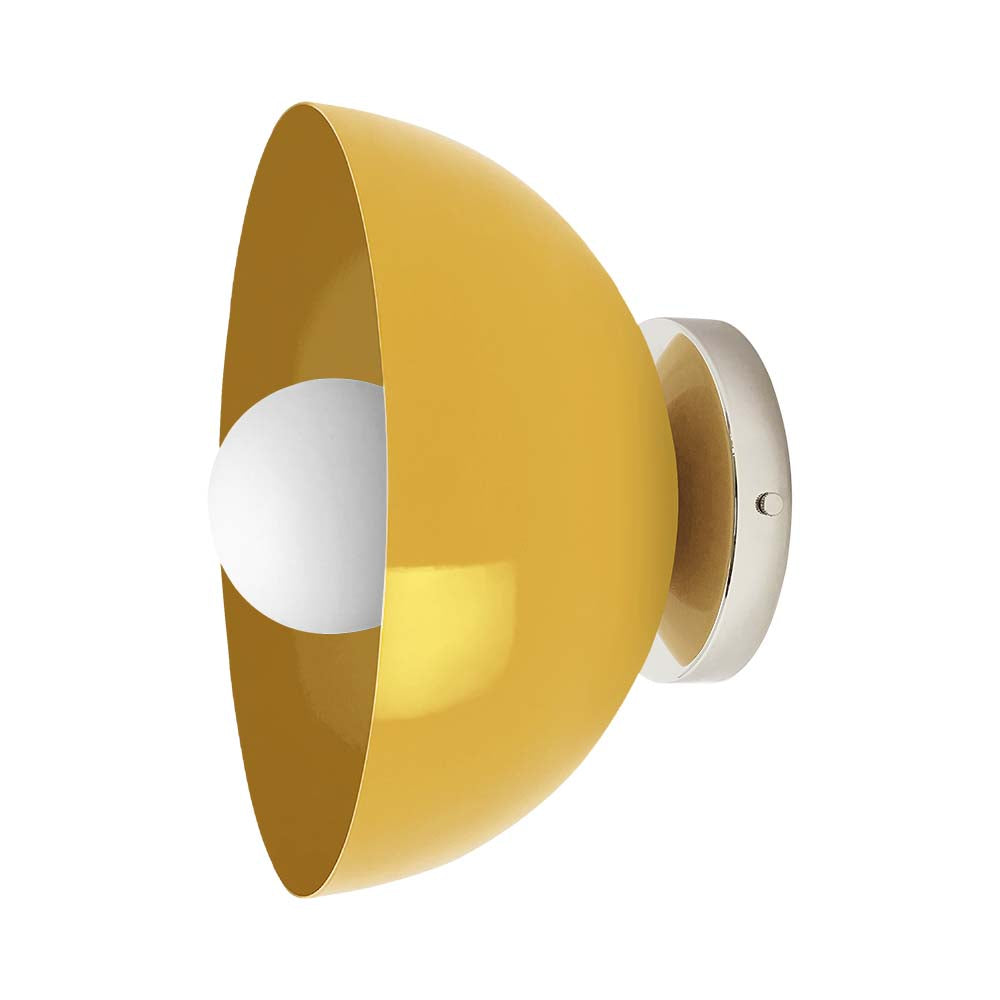 Nickel and ochre color Hemi sconce 10" Dutton Brown lighting