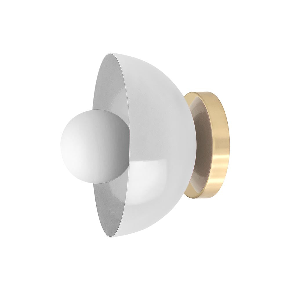 Brass and chalk color Hemi sconce 8" Dutton Brown lighting