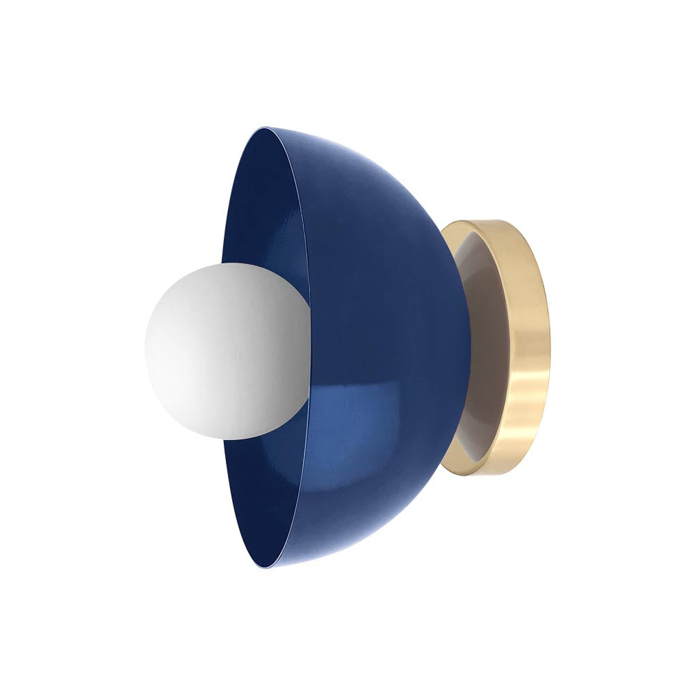 Brass and cobalt color Hemi sconce 8" Dutton Brown lighting