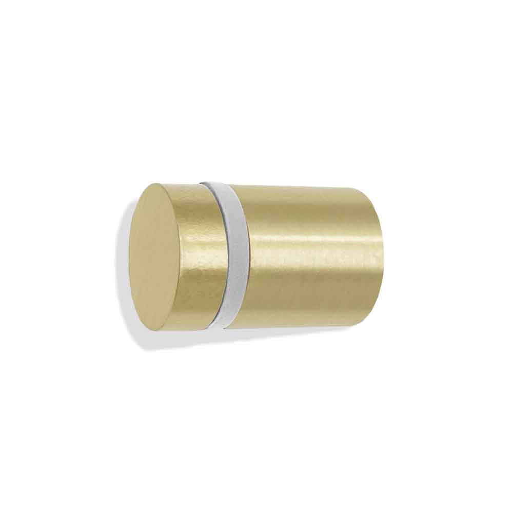 Brass and chalk color Highness knob Dutton Brown hardware