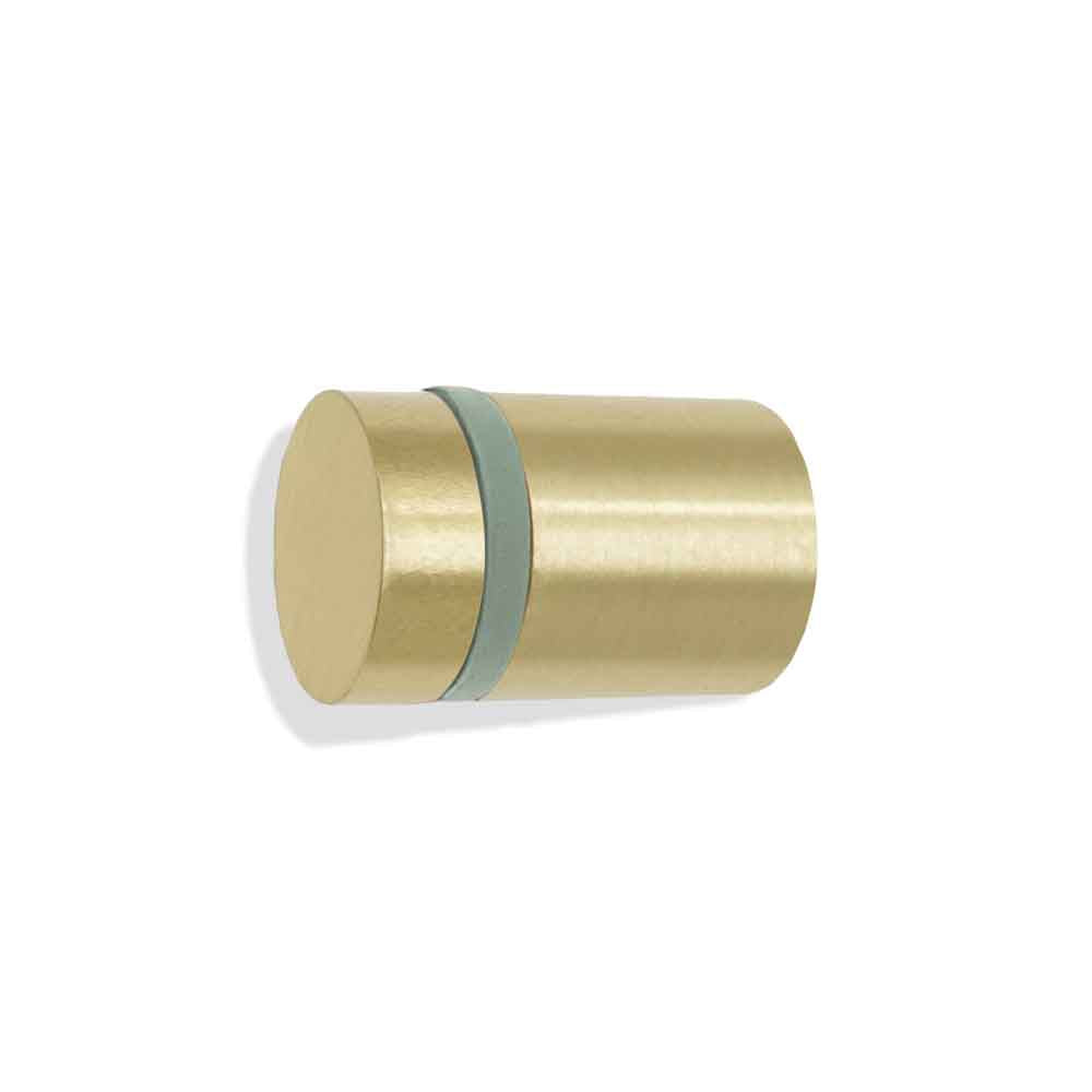 Brass and spa color Highness knob Dutton Brown hardware
