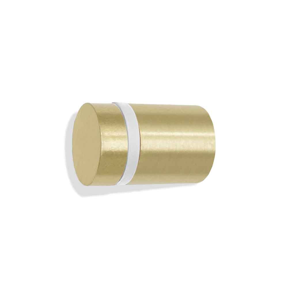 Brass and white color Highness knob Dutton Brown hardware