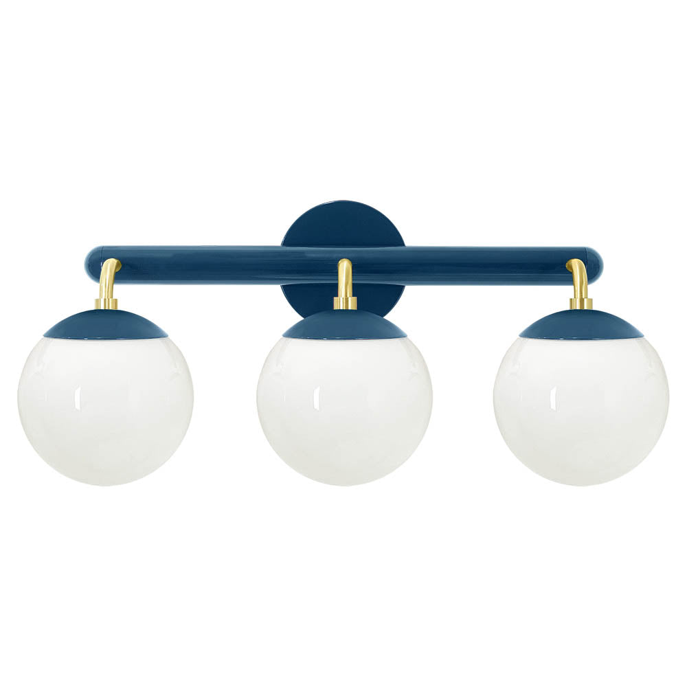 Brass and slate blue color Legend 3 sconce Dutton Brown lighting