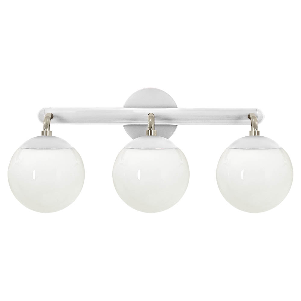 Nickel and white color Legend 3 sconce Dutton Brown lighting