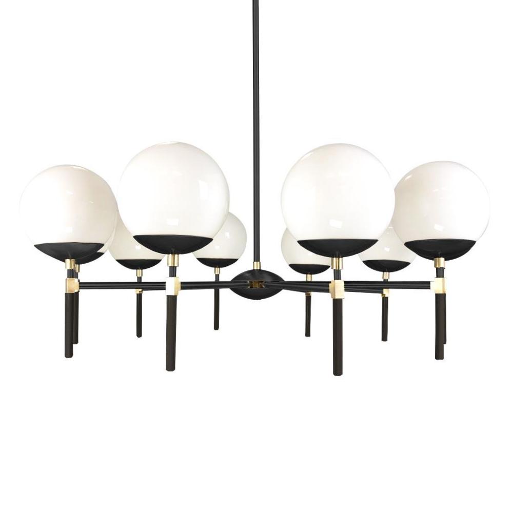 Black and brass Lolli chandelier 36" Dutton Brown lighting 