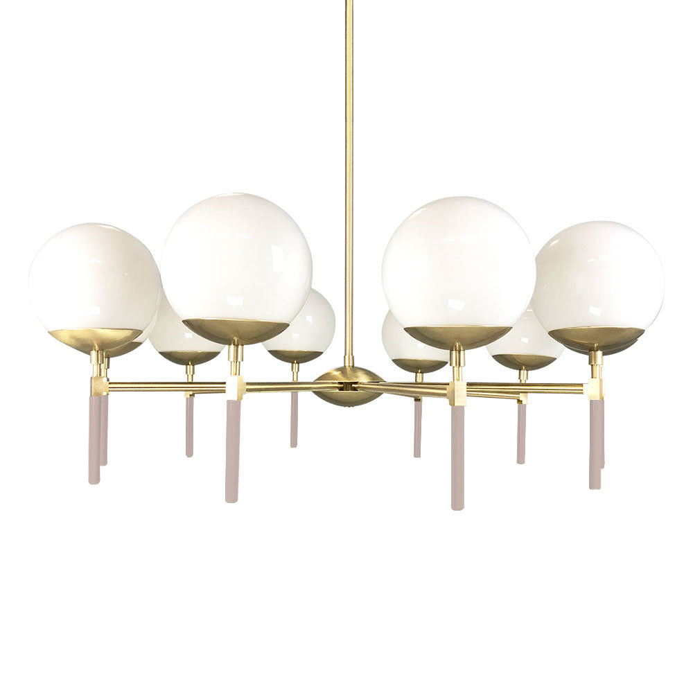 Brass and barely color Lolli chandelier 36" Dutton Brown lighting
