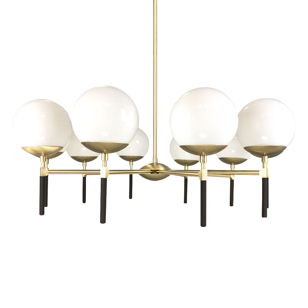Brass and black color Lolli chandelier 36" Dutton Brown lighting