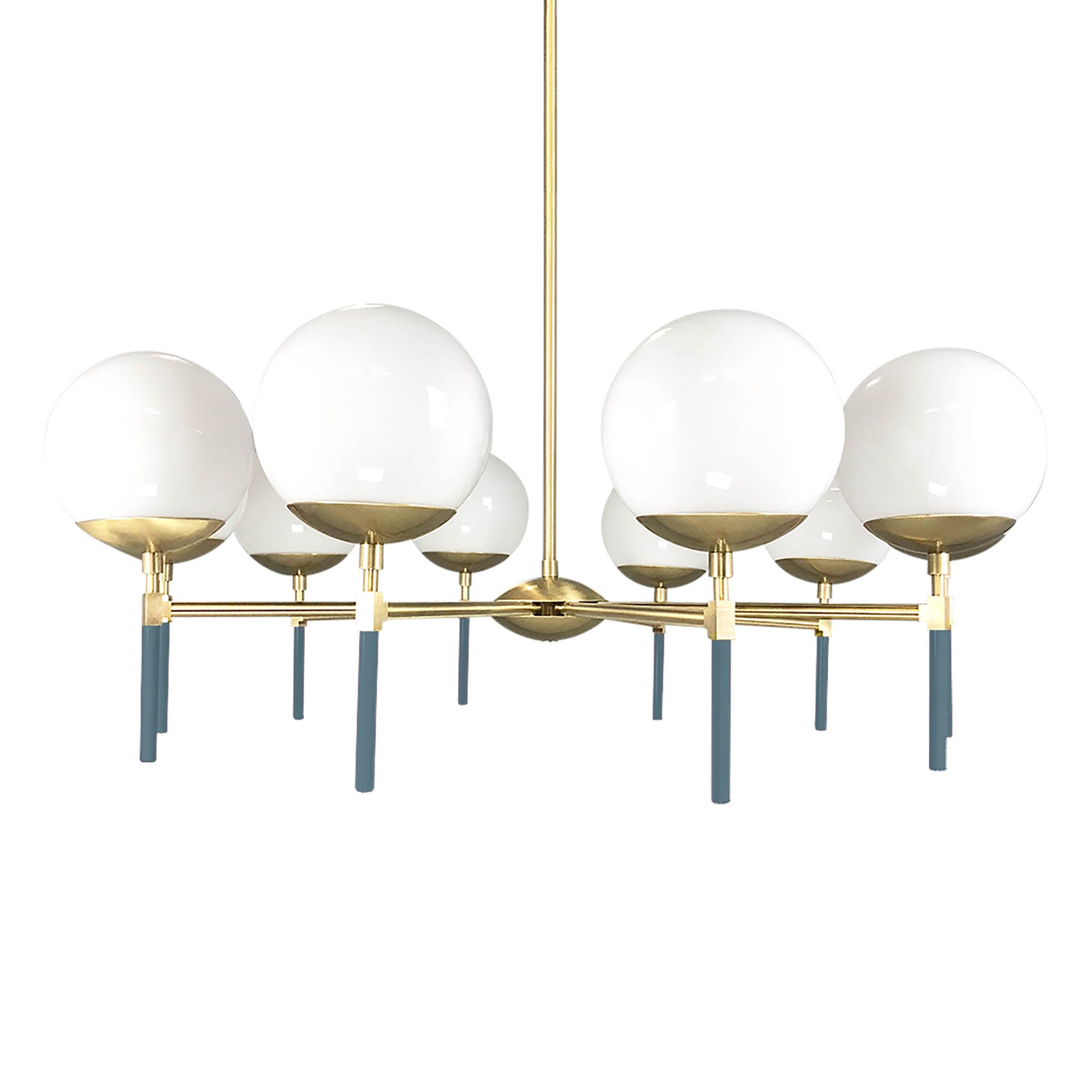 Brass and lagoon color Lolli chandelier 36" Dutton Brown lighting
