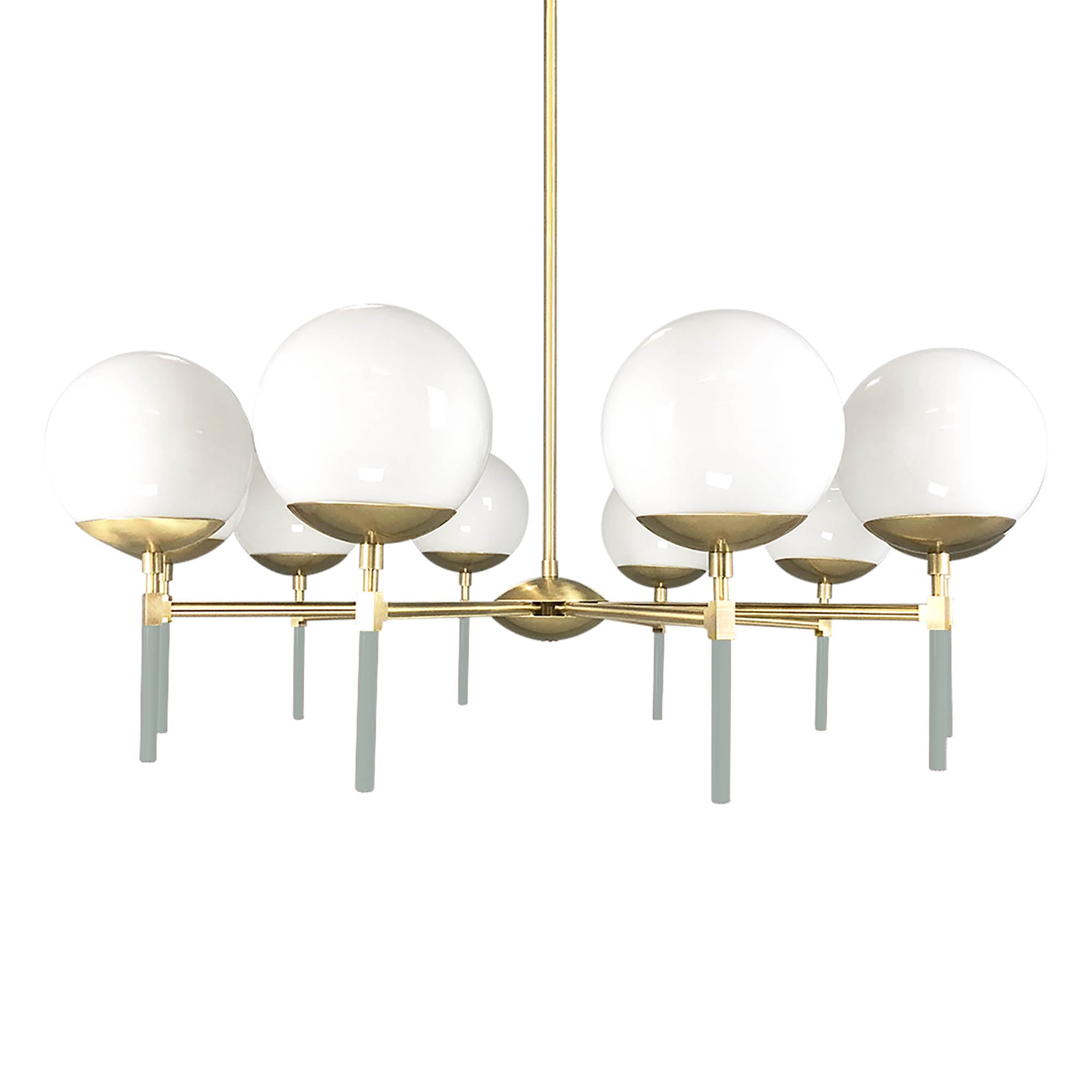 Brass and spa color Lolli chandelier 36" Dutton Brown lighting