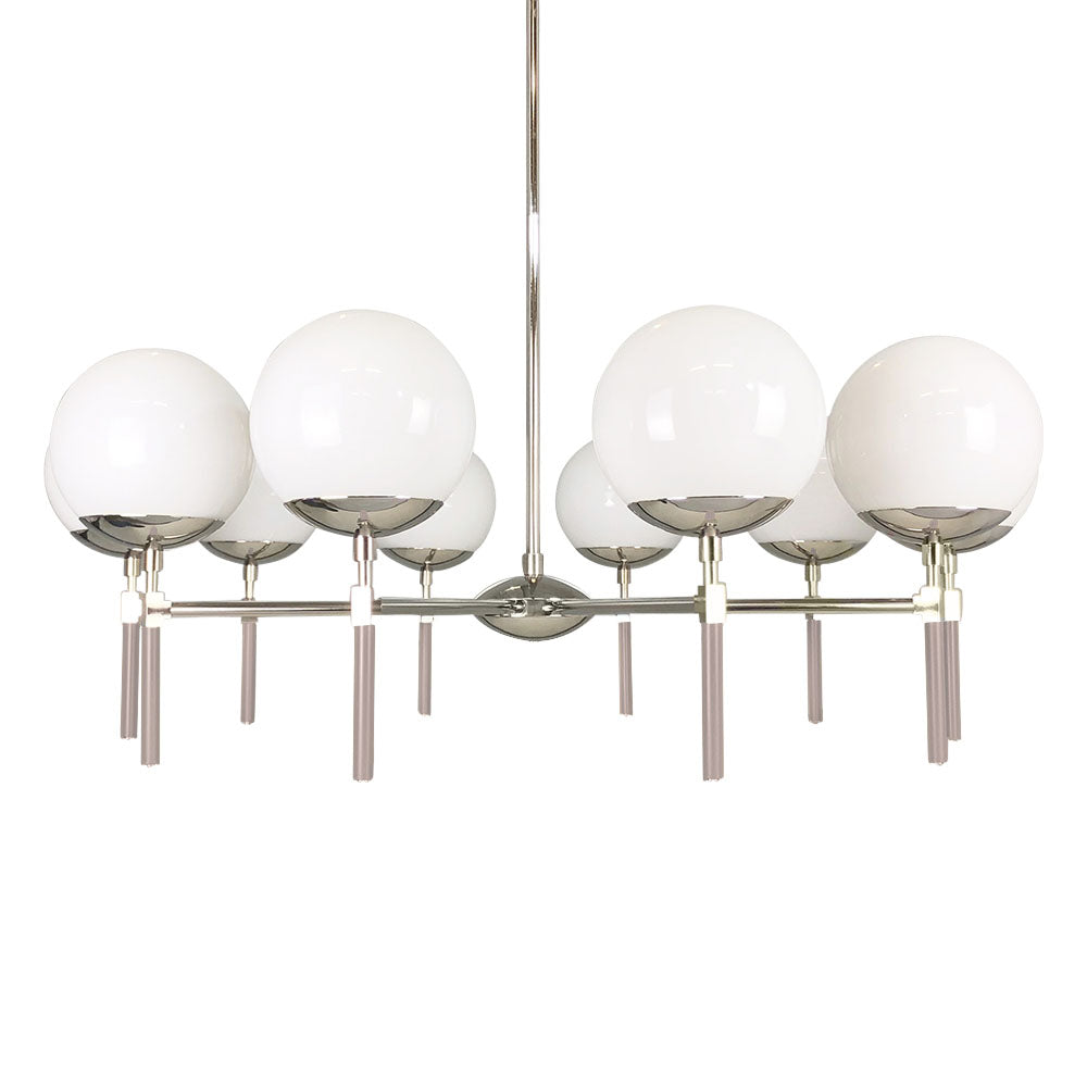 Nickel and barely color Lolli chandelier 36" Dutton Brown lighting