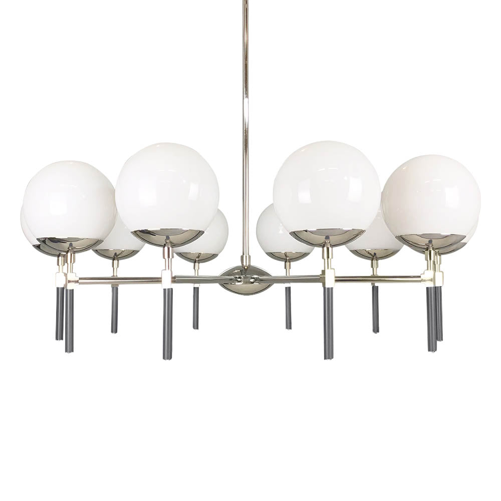 Nickel and charcoal color Lolli chandelier 36" Dutton Brown lighting
