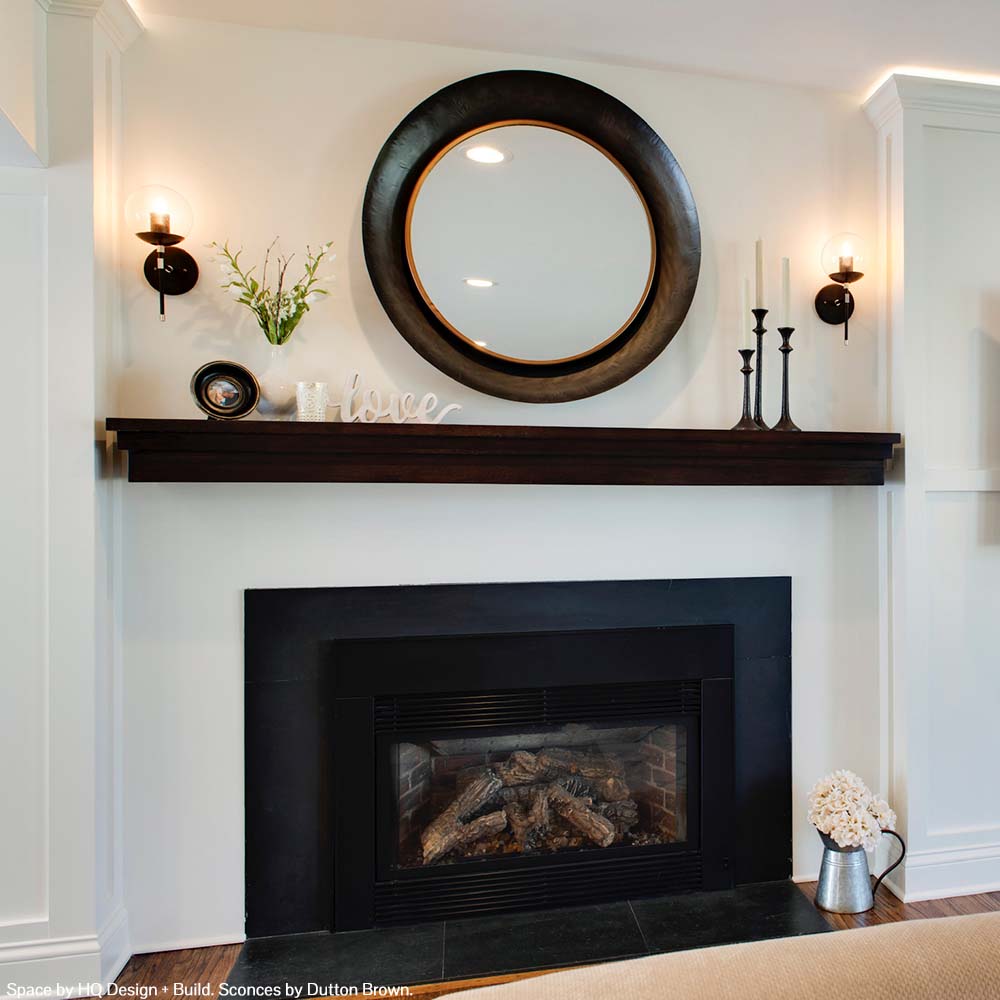 Black Lolli sconce 6" by Dutton Brown. Space and photo by HQ Design + Build.