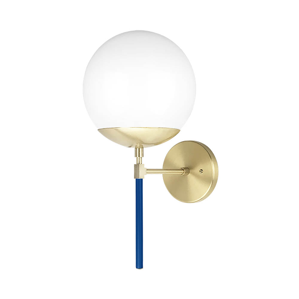 Brass and cobalt color Lolli sconce 8" Dutton Brown lighting