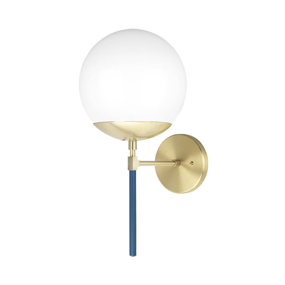 Brass and slate blue color Lolli sconce 8" Dutton Brown lighting