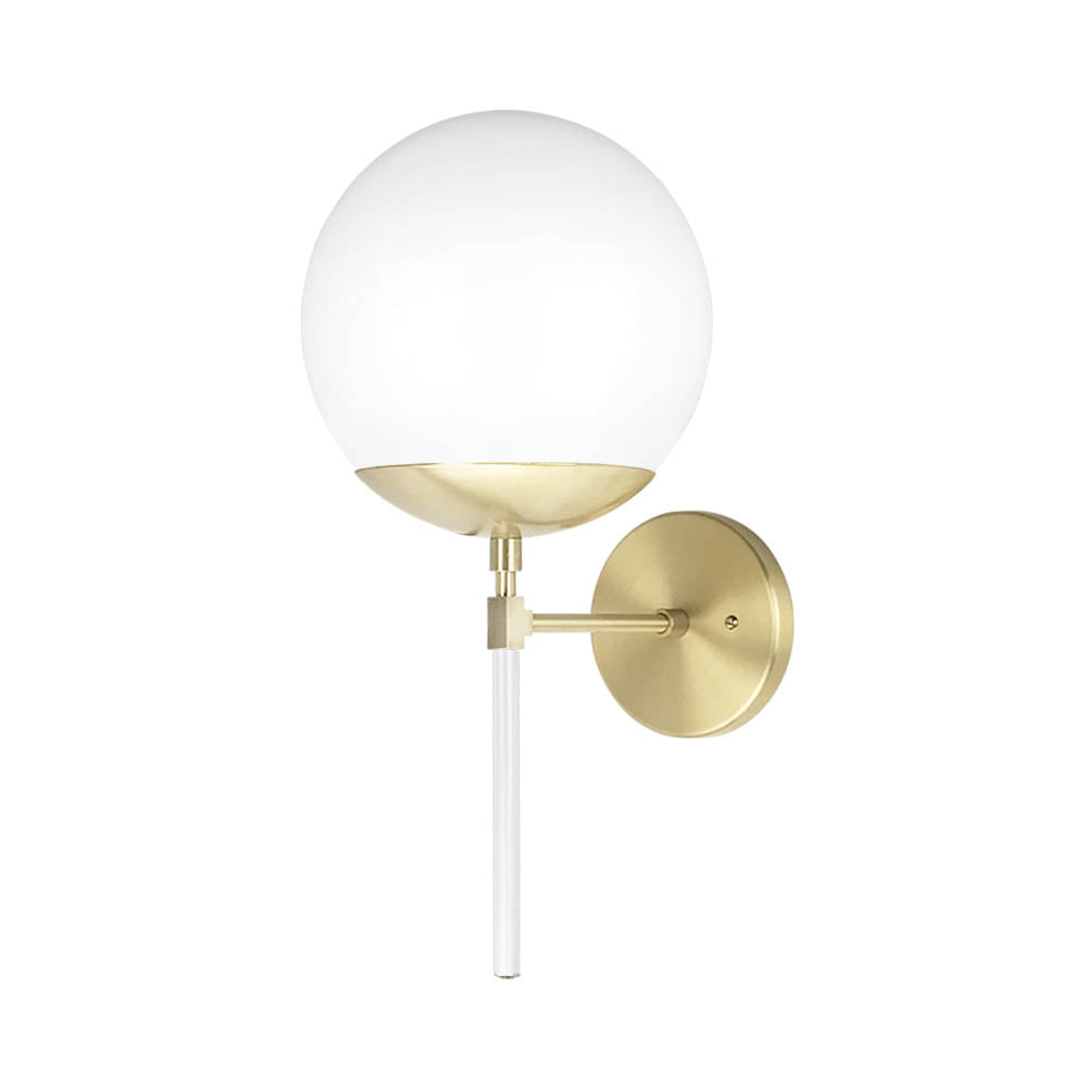 Brass and white color Lolli sconce 8" Dutton Brown lighting
