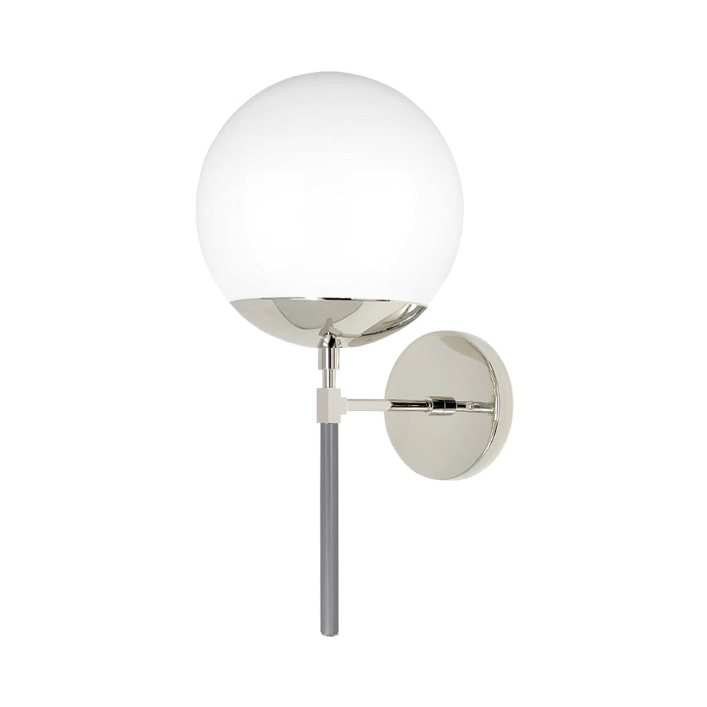 Nickel and charcoal color Lolli sconce 8" Dutton Brown lighting