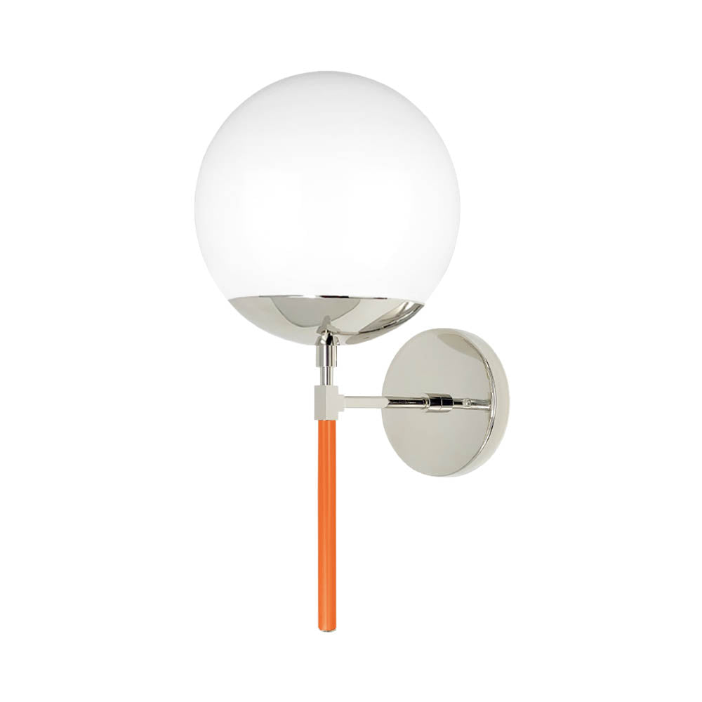 Nickel and orange color Lolli sconce 8" Dutton Brown lighting