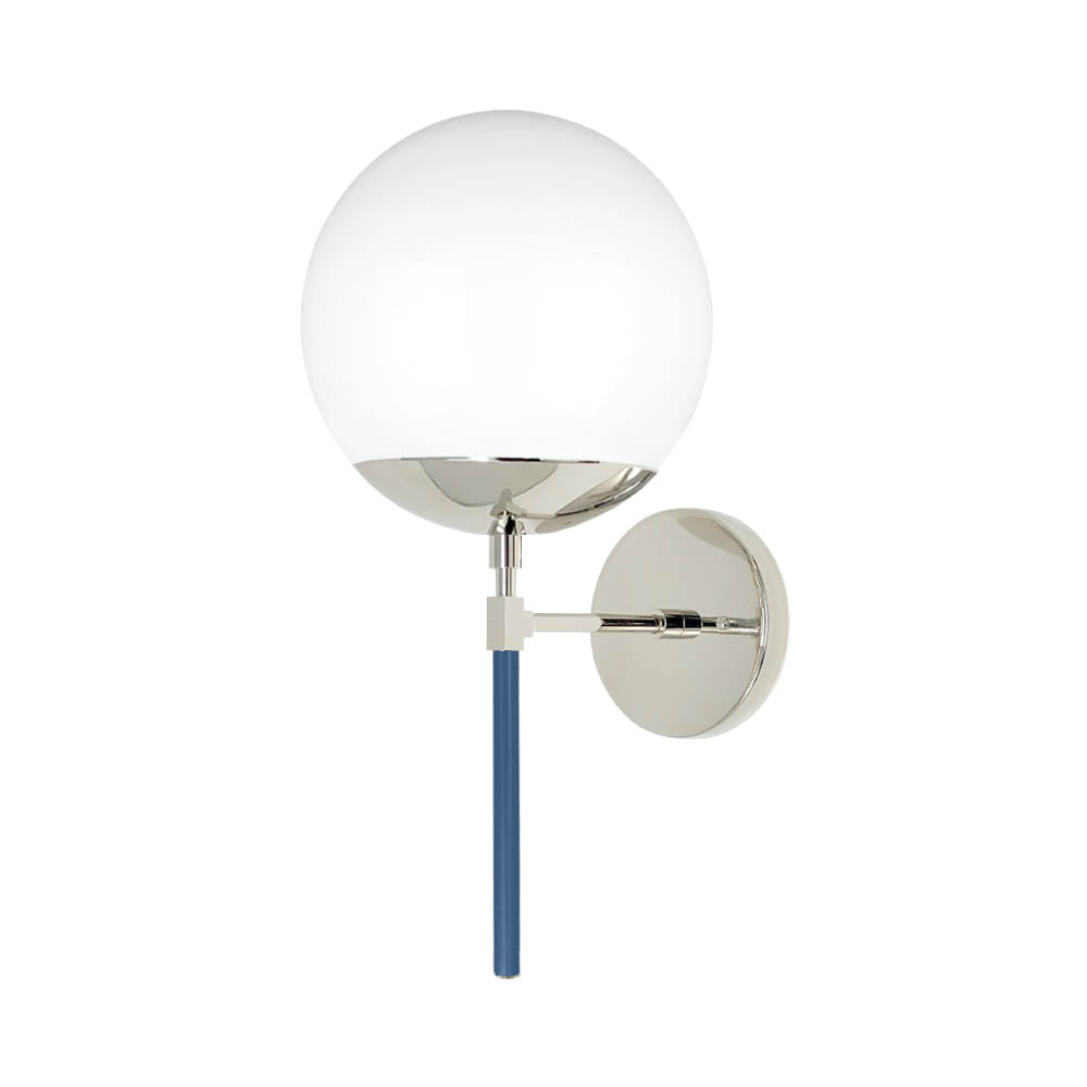 Nickel and slate blue color Lolli sconce 8" Dutton Brown lighting