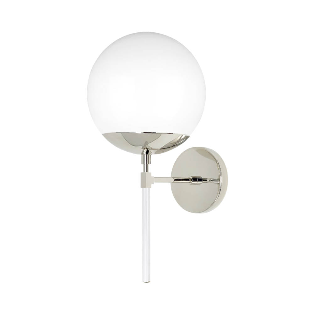 Nickel and white color Lolli sconce 8" Dutton Brown lighting