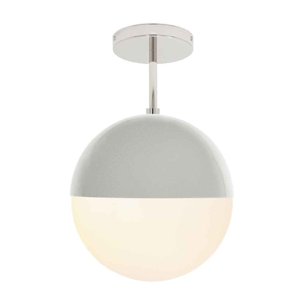 Nickel and chalk color Lure flush mount 10" Dutton Brown lighting