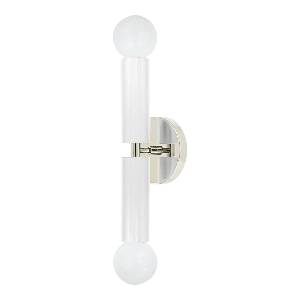 Nickel and white color Monarch sconce Dutton Brown lighting