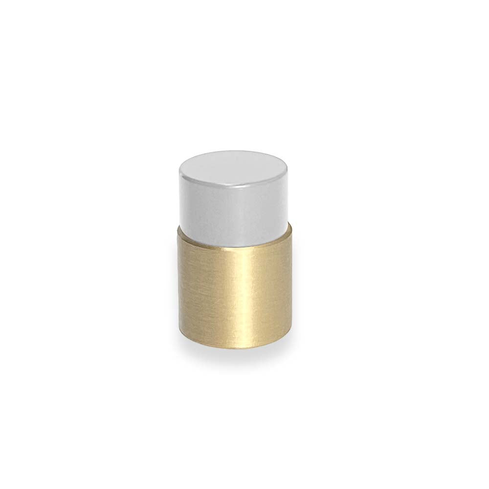 Brass and chalk color Nip knob Dutton Brown hardware