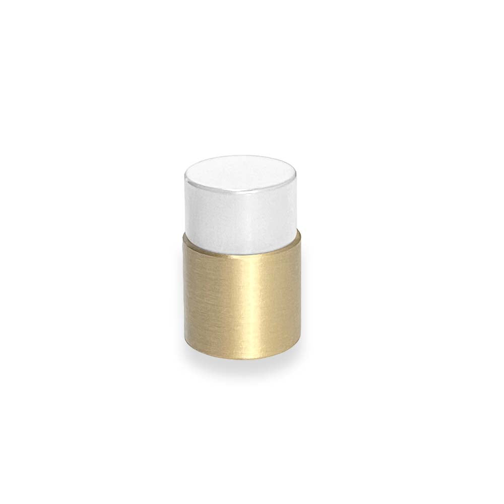 Brass and white color Nip knob Dutton Brown hardware