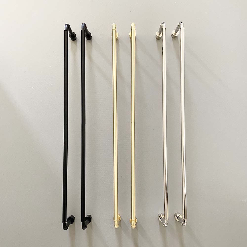 Black, brass, and nickel Throne towel rack 24" by Dutton Brown