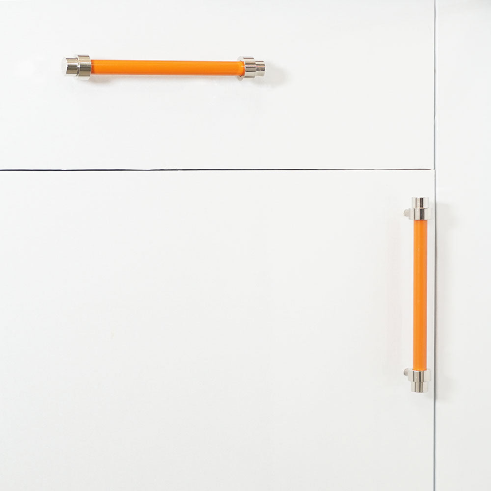 nickel orange persona pull cabinet hardware Dutton Brown
