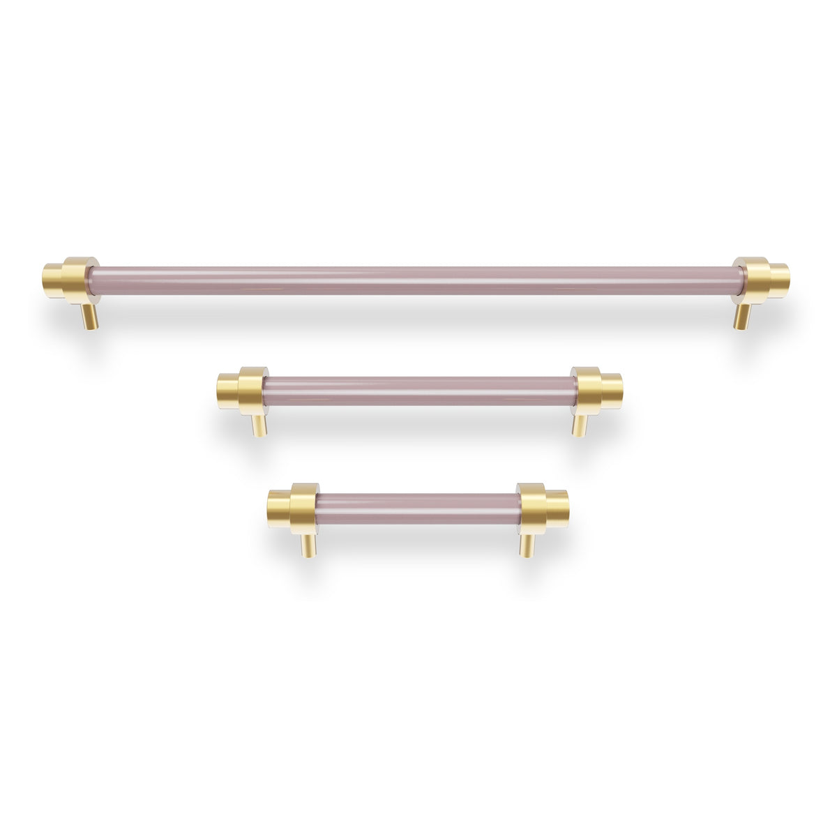Brass and barely color Persona Pull - Brass Dutton Brown hardware