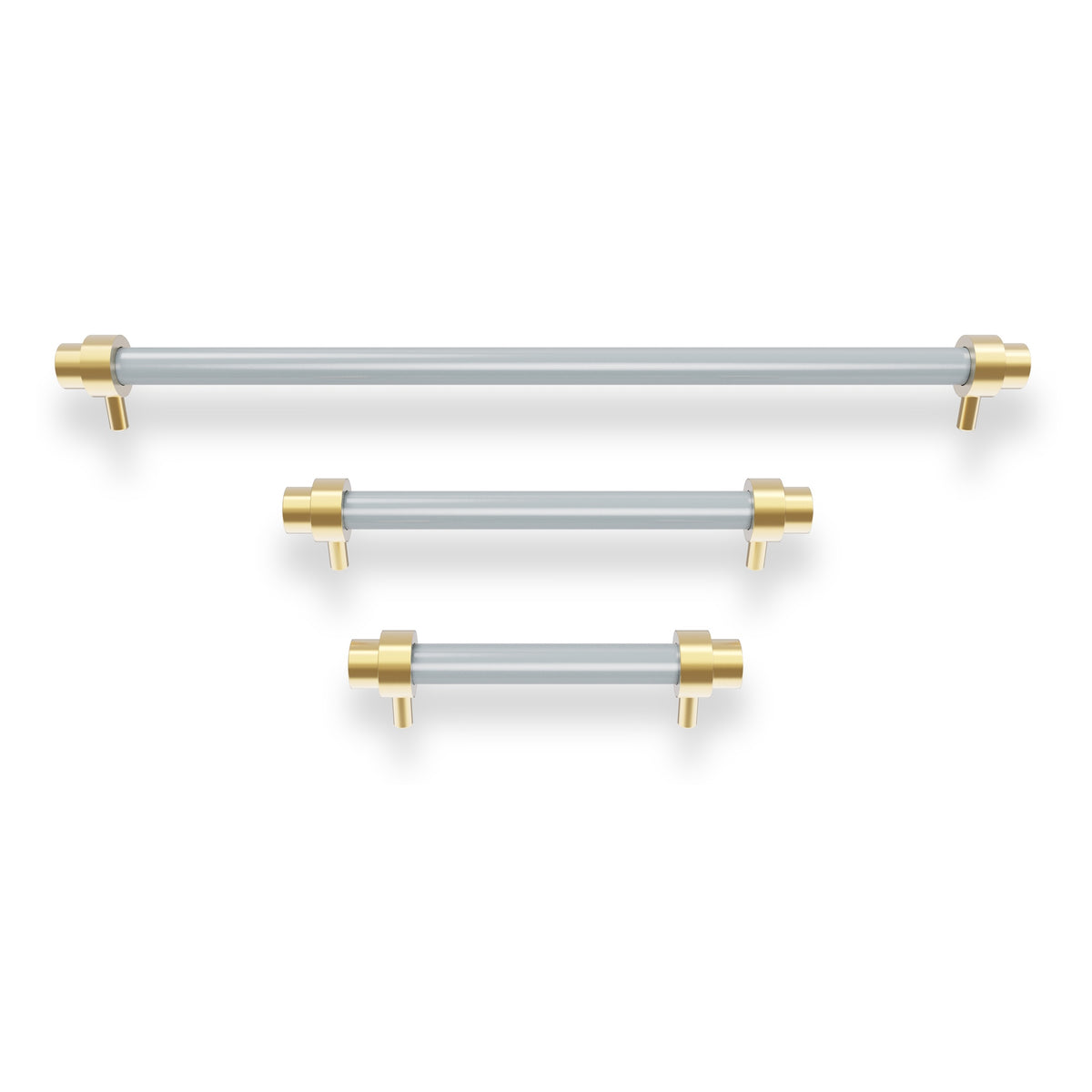 Brass and chalk color Persona Pull - Brass Dutton Brown hardware
