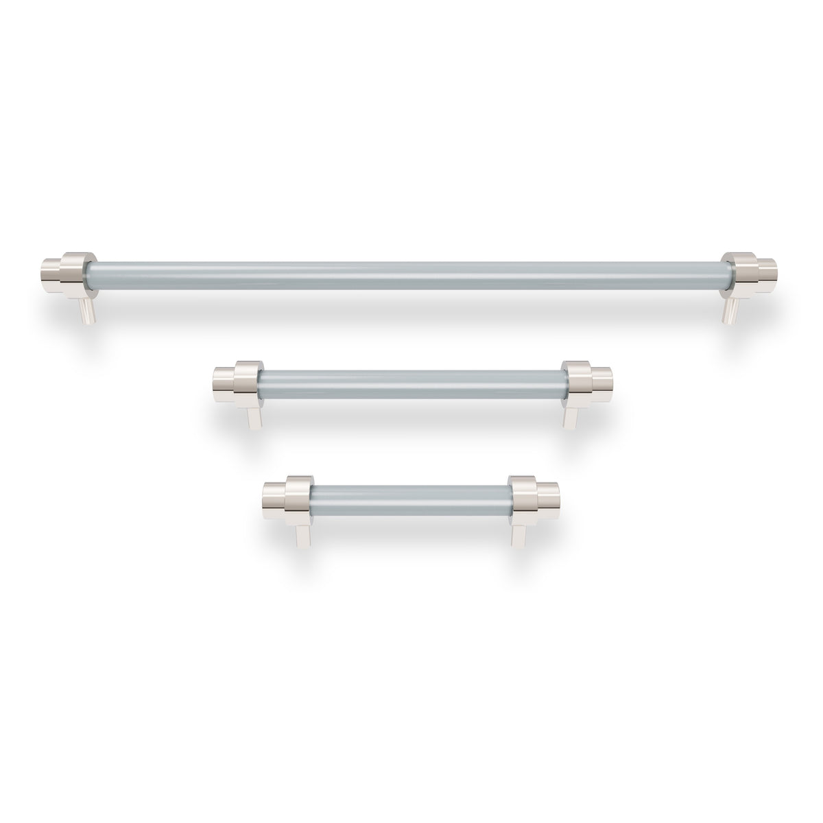 Nickel and chalk color Persona Pull - Nickel Dutton Brown hardware