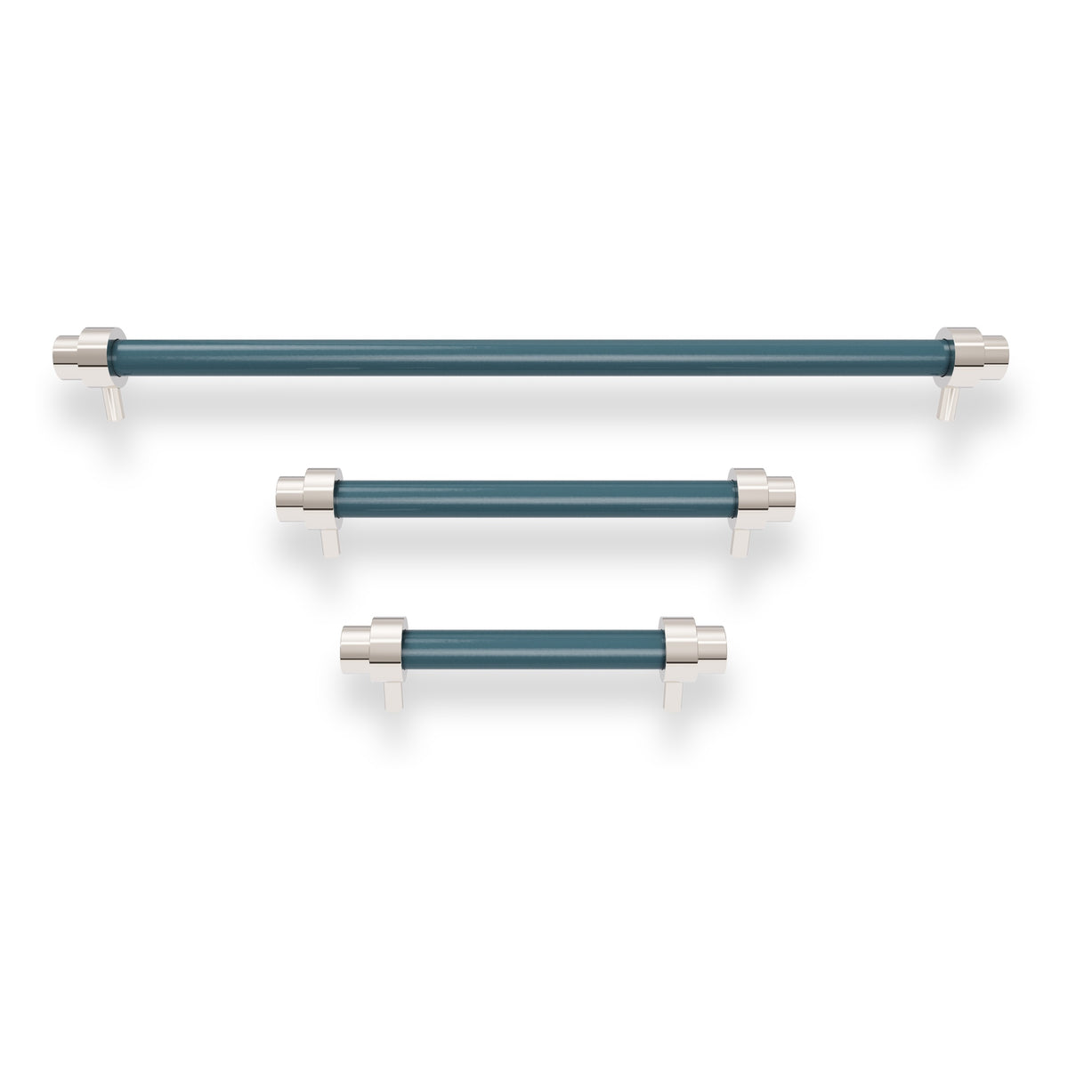 Nickel and lagoon color Persona Pull - Nickel Dutton Brown hardware