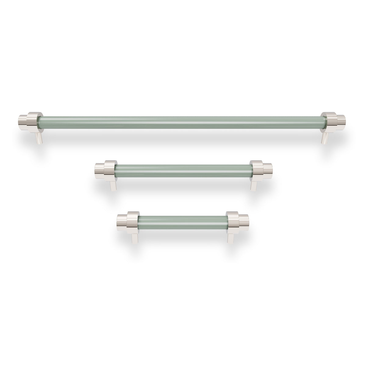 Nickel and spa color Persona Pull - Nickel Dutton Brown hardware