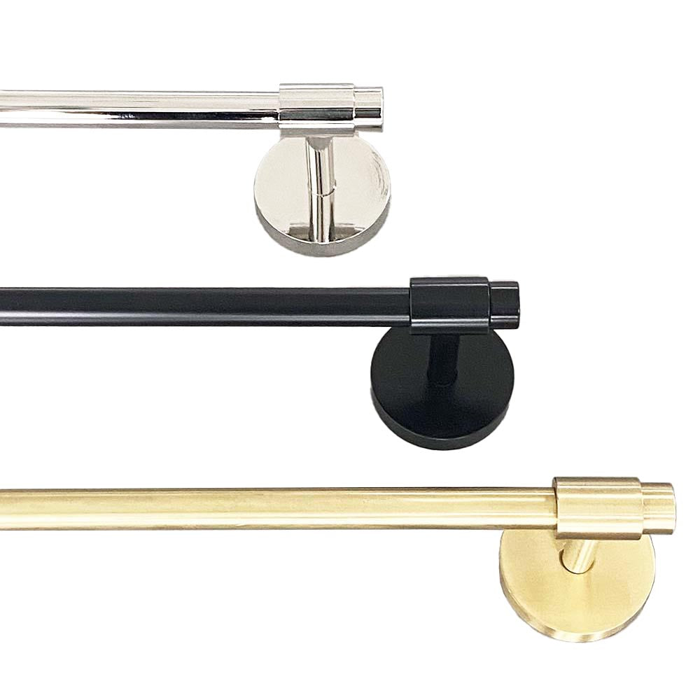 Nickel, black, and brass Persona towel bar 24" Dutton Brown hardware