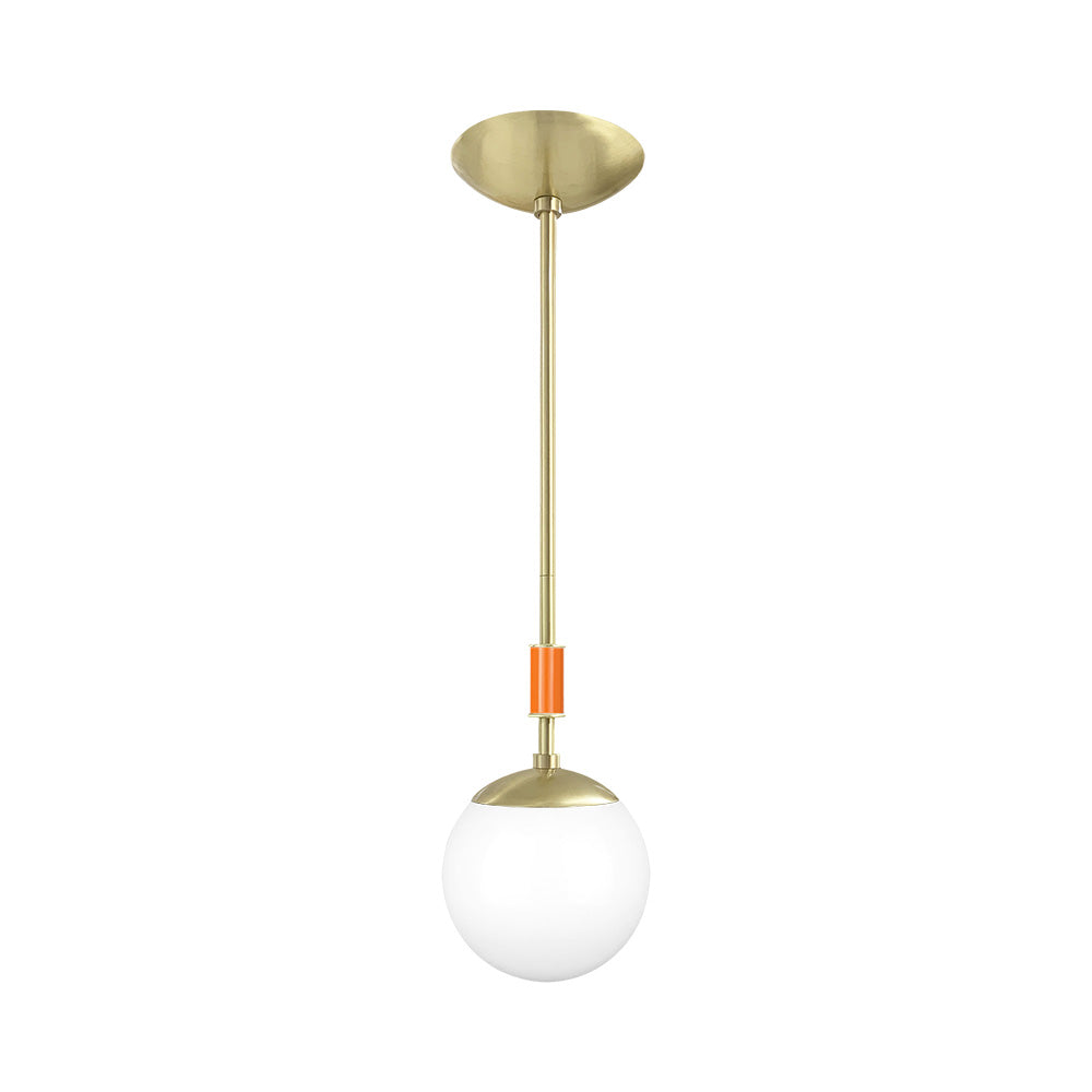 Brass and orange color Pop pendant 6" Dutton Brown lighting