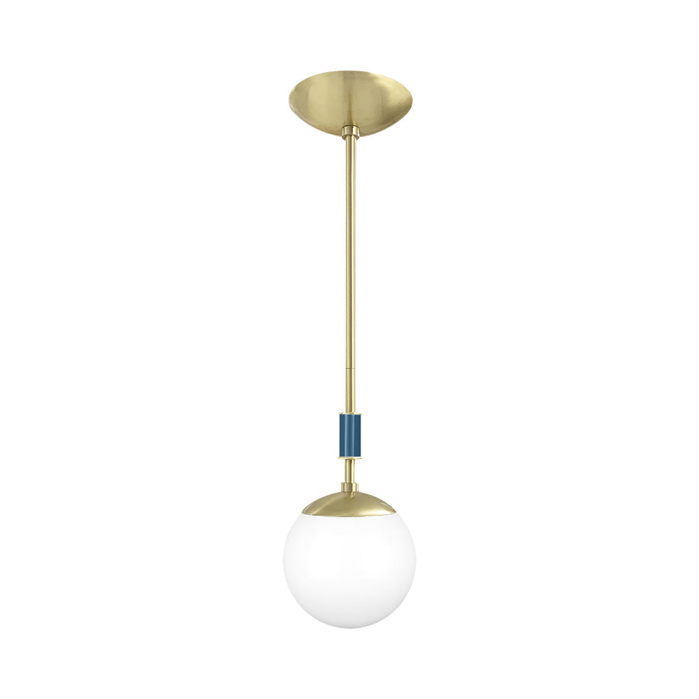 Brass and slate blue color Pop pendant 6" Dutton Brown lighting
