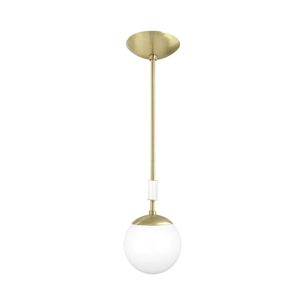 Brass and white color Pop pendant 6" Dutton Brown lighting